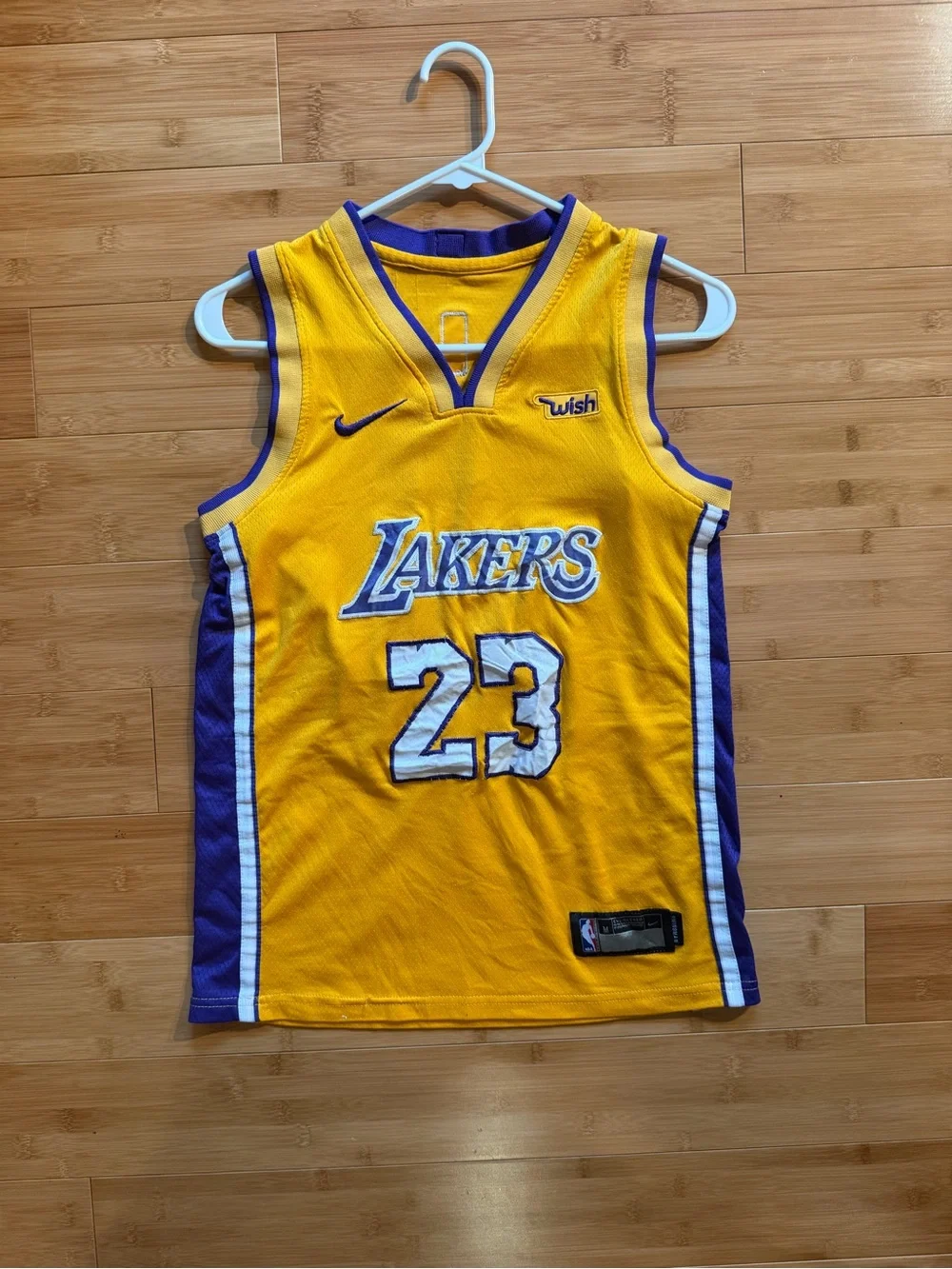 Nike LeBron James Lakers #23 Swingman Jersey - Youth Medium - Wish Logo - NBA